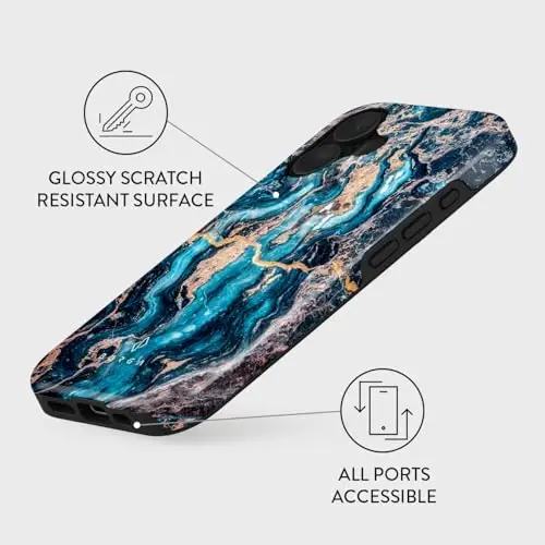 BURGA Phone Case for iPhone 16 - Cute, Trendy, Aesthetic, Pattern Phone Cover, Hard Shell Protection - fits Apple iPhone 16 Case for Women and Men - 3