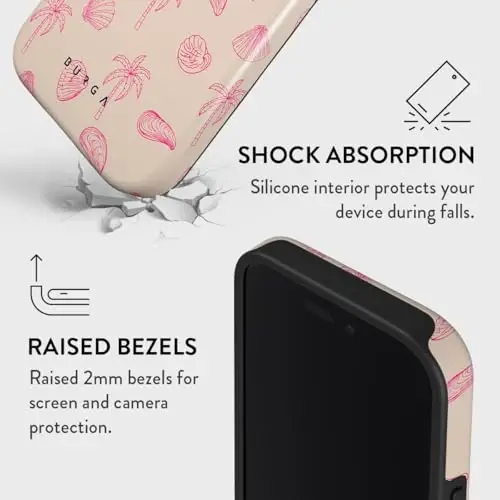 BURGA Phone Case for iPhone 16 - Cute, Trendy, Aesthetic, Pattern Phone Cover, Hard Shell Protection - fits Apple iPhone 16 Case for Women and Men - 4