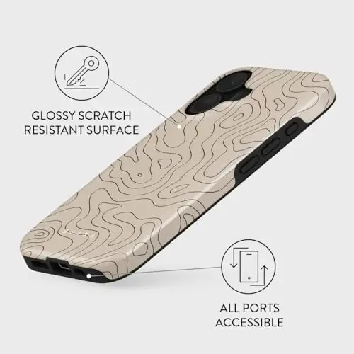 BURGA Phone Case for iPhone 16 - Cute, Trendy, Aesthetic, Pattern Phone Cover, Hard Shell Protection - fits Apple iPhone 16 Case for Women and Men - 3