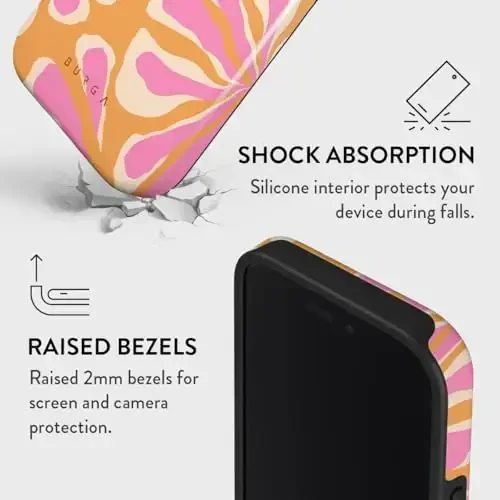 BURGA Phone Case for iPhone 16 - Cute, Trendy, Aesthetic, Pattern Phone Cover, Hard Shell Protection - fits Apple iPhone 16 Case for Women and Men - 4