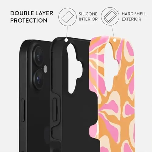 BURGA Phone Case for iPhone 16 - Cute, Trendy, Aesthetic, Pattern Phone Cover, Hard Shell Protection - fits Apple iPhone 16 Case for Women and Men - BURGA (1)