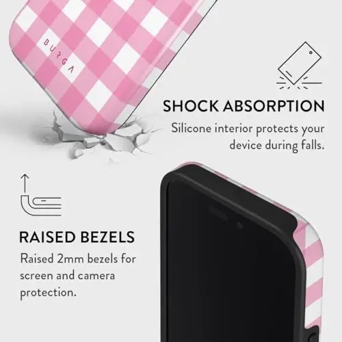 BURGA Phone Case for iPhone 16 - Cute, Trendy, Aesthetic, Pattern Phone Cover, Hard Shell Protection - fits Apple iPhone 16 Case for Women and Men - 4