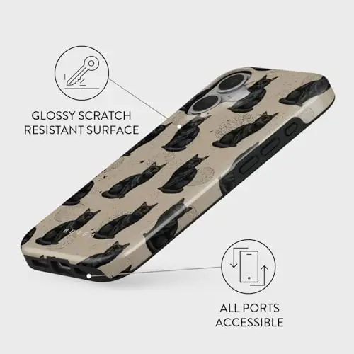 BURGA Phone Case for iPhone 16 - Cute, Trendy, Aesthetic, Pattern Phone Cover, Hard Shell Protection - fits Apple iPhone 16 Case for Women and Men - 3