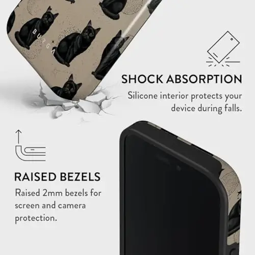 BURGA Phone Case for iPhone 16 - Cute, Trendy, Aesthetic, Pattern Phone Cover, Hard Shell Protection - fits Apple iPhone 16 Case for Women and Men - 4