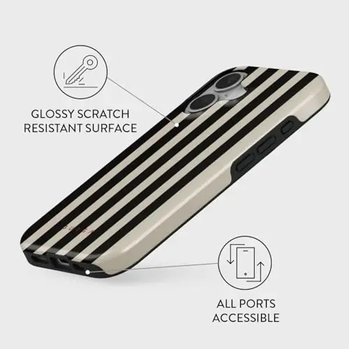 BURGA Phone Case for iPhone 16 - Cute, Trendy, Aesthetic, Pattern Phone Cover, Hard Shell Protection - fits Apple iPhone 16 Case for Women and Men - 3