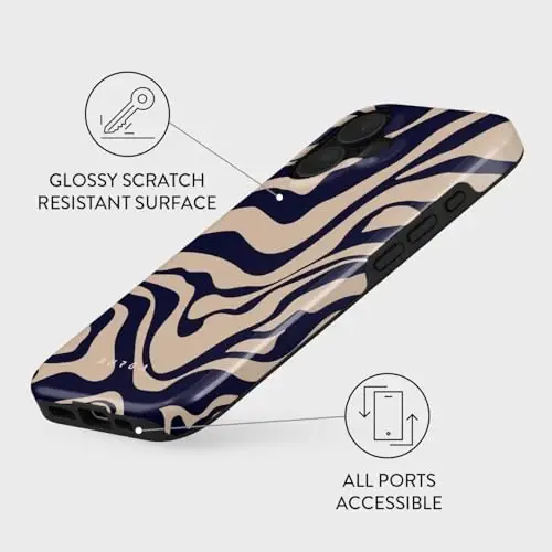 BURGA Phone Case for iPhone 16 - Cute, Trendy, Aesthetic, Pattern Phone Cover, Hard Shell Protection - fits Apple iPhone 16 Case for Women and Men - 3