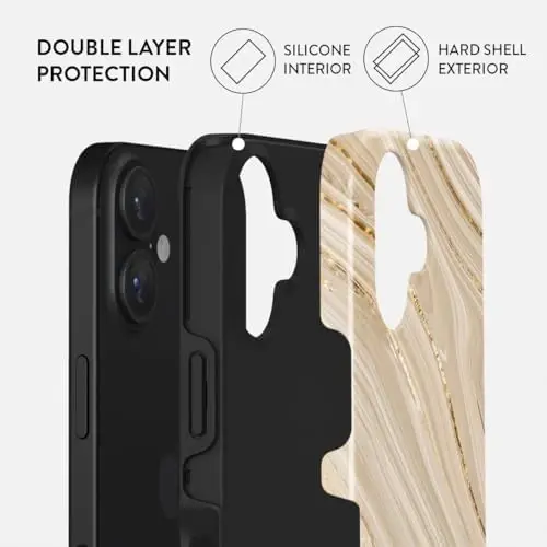 BURGA Unisex Phone Case for iPhone 16 – Dual-Layer Hybrid Design with Shock-Absorbing TPU & Durable Exterior, Scratch-Resistant Finish and Raised Bezel Edge for Screen Protection & Daily Use - 6