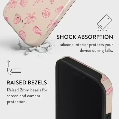 BURGA Phone Case for iPhone 16 Pro - Cute, Trendy, Aesthetic, Designer Pattern, 16pro Phone Cover, Hard Shell Protection - fits Apple iPhone 16 Pro Case for Women and Men - 4