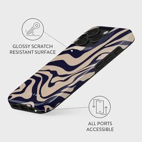 BURGA Phone Case for iPhone 16 Pro - Cute, Trendy, Aesthetic, Designer Pattern, 16pro Phone Cover, Hard Shell Protection - fits Apple iPhone 16 Pro Case for Women and Men - 3