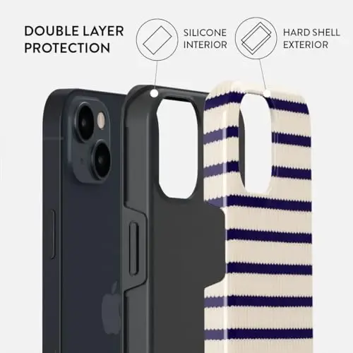 BURGA Unisex Phone Case for iPhone 15 – Ikki qavatli gibrid dizayn, zarbani yutuvchi TPU va bardoshli tashqi qoplama, tirnalishga chidamli sirt va ekran muhofazasi hamda kundalik foydalanish uchun ko'tarilgan hoshiya qirrasi - 2