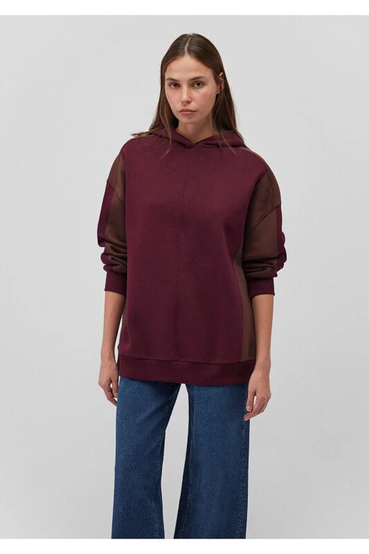 Burgundy bisiklet neck sweatshirt (1S10200-87830) - MAVI