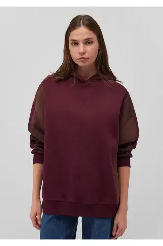 Burgundy bisiklet neck sweatshirt (1S10200-87830) - MAVI (1)
