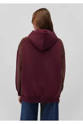 Burgundy bisiklet neck sweatshirt (1S10200-87830) - 4