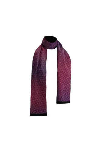 Burgundy Blue Line Pattern Phosphor Satin Thin Cashmere Texture Soft Winter New Generation Scarf-Gift-Burgundy Blue - BIES (1)
