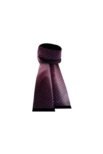 Burgundy Blue Line Pattern Phosphor Satin Thin Cashmere Texture Soft Winter New Generation Scarf-Gift-Burgundy Blue - 4