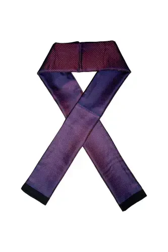 Burgundy Blue Line Pattern Phosphor Satin Thin Cashmere Texture Soft Winter New Generation Scarf-Gift-Burgundy Blue - 6