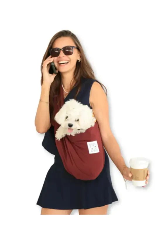 Burgundy Dog Carrier Bag (PET SLING) Baby Carrier-Burgundy - 1