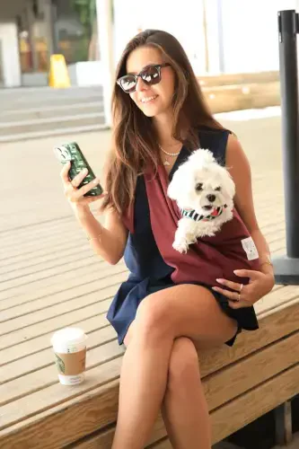 Burgundy Dog Carrier Bag (PET SLING) Baby Carrier-Burgundy - 4