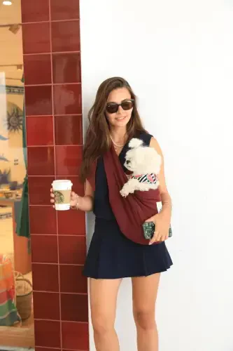 Burgundy Dog Carrier Bag (PET SLING) Baby Carrier-Burgundy - 5