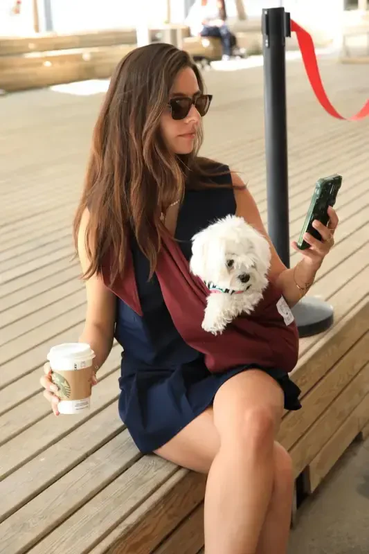 Burgundy Dog Carrier Bag (PET SLING) Baby Carrier-Burgundy - 7