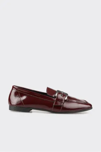 Burgundy Leather Women's Casual Shoes 