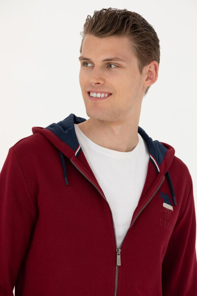 Burgundy men's cardigan - 2