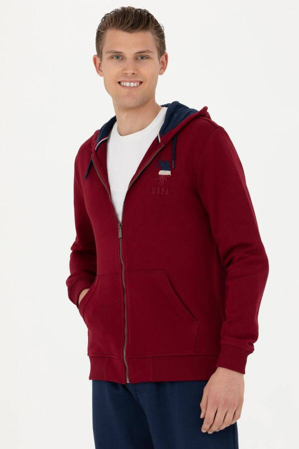 Burgundy men's cardigan - 3