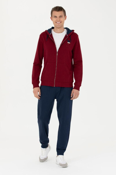 Burgundy men's cardigan - 4