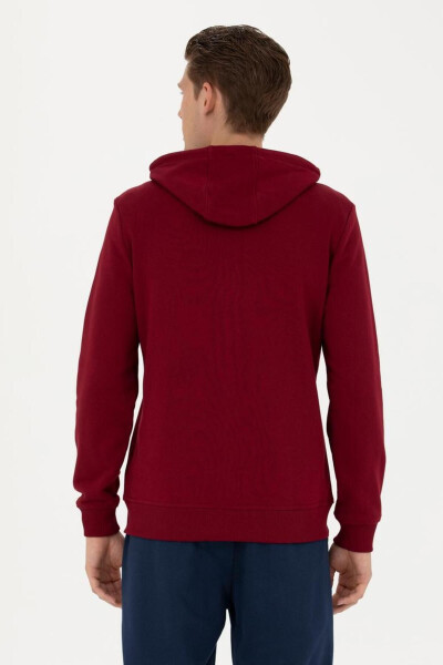 Burgundy men's cardigan - 5