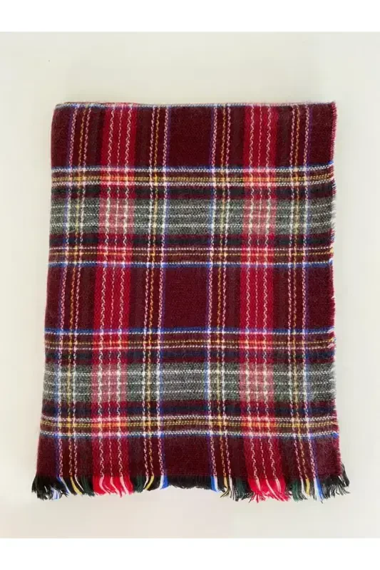 Burgundy Scottish Scarf - Burgundy - 2