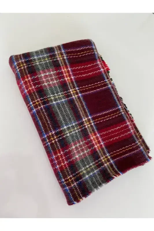 Burgundy Scottish Scarf - Burgundy - 3