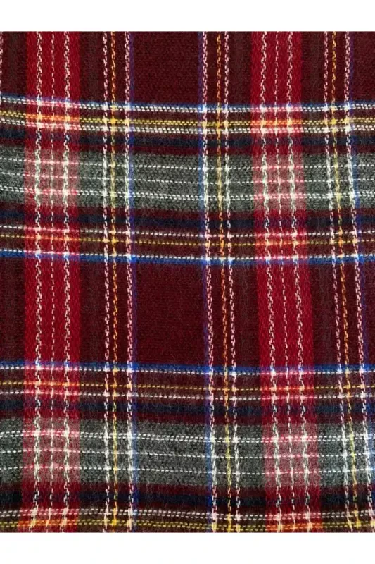 Burgundy Scottish Scarf - Burgundy - 5
