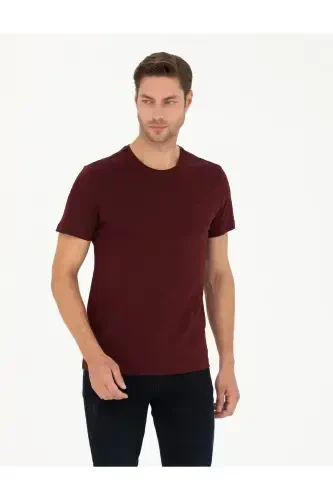 Burgundy Slim Fit Basic T-Shirt 50289335-VR014-142334 - 1