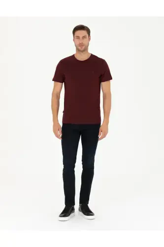 Burgundy Slim Fit Basic T-Shirt 50289335-VR014-142334 - 4