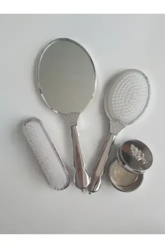 Burgundy Wedding Trunk Mirror Comb Set Team / Dowry-Burgundy - 3