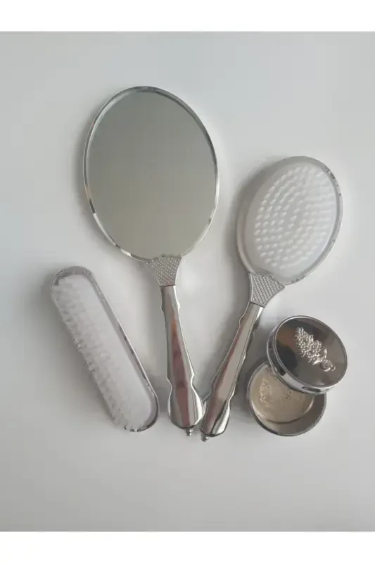 Burgundy Wedding Trunk Mirror Comb Set Team / Dowry-Burgundy - 3