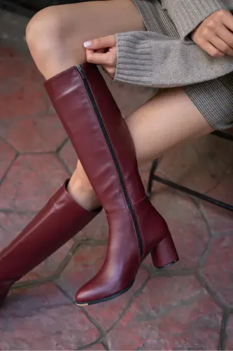Burgundy Women's Boot-Burgundy - 3