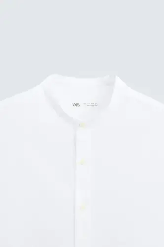 Burmali effektli ko'ylak - Oq - 7