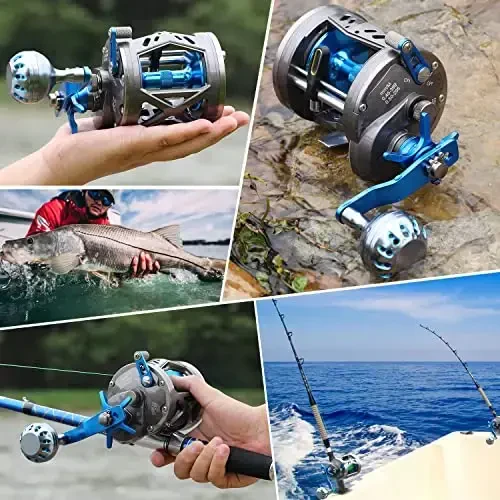 Burning Shark Trolling Reel Tuzli suv darajasidagi shamol g'altaklari, Drag g'altaklari Dengiz levreği Gagrachası Salmon uchun dengizda baliq ovlash - 6