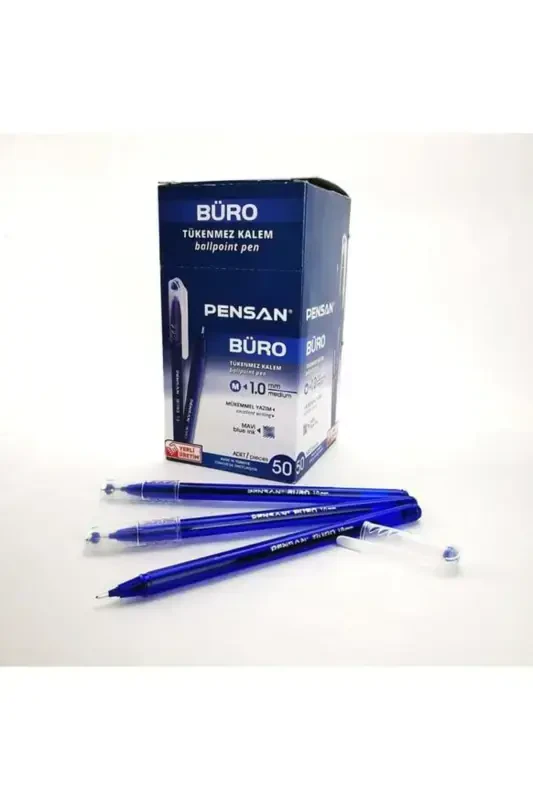 Büro Tükenmez Kalem Mavi 1 Mm 50'li Paket - PENSAN