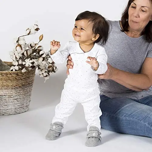 Burt's Bees Baby Baby Gender Neytral Rangi 0 dan 9 Oygacha Bolgan Oyoq Kiyimi Paypoq, Kviltli Heather Kulrang, 3 6 Unisex Chaqaloq - 6