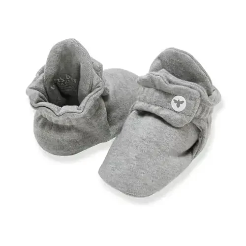 Burt's Bees Baby Unisex Booties Organic Cotton Newborn Essentials Shoes for Infants - 1