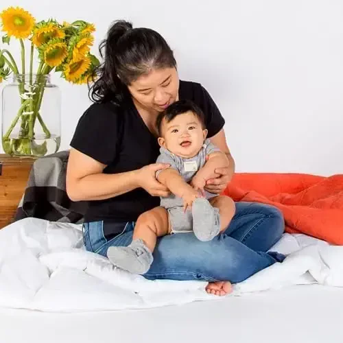 Burt's Bees Baby Unisex Booties Organic Cotton Newborn Essentials Shoes for Infants - 6