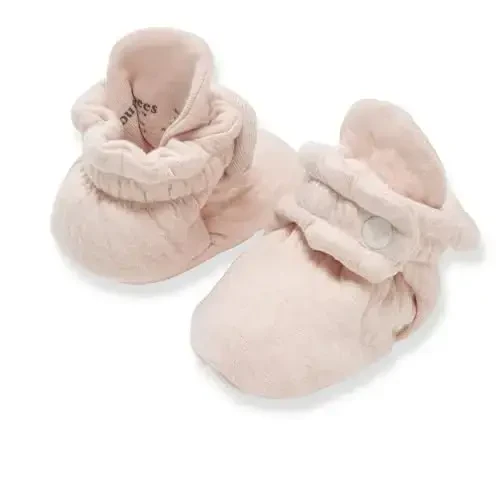 Burt's Bees Baby Unisex Booties Organic Cotton Newborn Essentials Shoes for Infants - 1