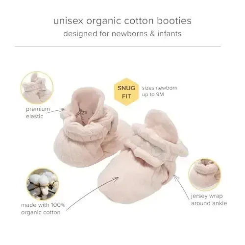 Burt's Bees Baby Unisex Botlari Organik Paxta Yangi Tug'ilgan Chaqaloqlar uchun Zarur Poyafzallar - 6