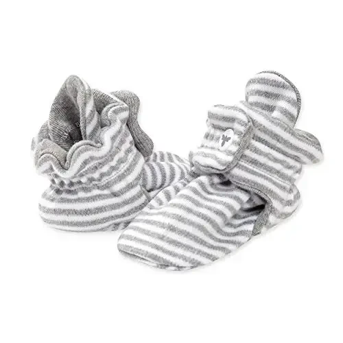 Burt's Bees Baby Unisex Booties Organic Cotton Newborn Essentials Shoes for Infants - BURT'S BEES BABY