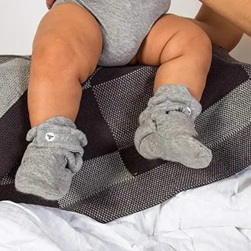 Burt's Bees Baby Unisex Booties Organic Cotton Newborn Essentials Shoes for Infants - 4