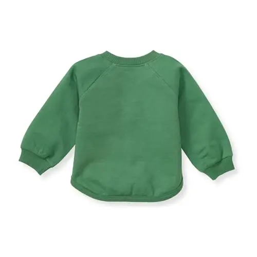 Burt's Bees Baby Raglan Sleeves Organic Cotton Sweatshirt – Oversized Crew Neck, Distressed Graphic, for Newborn to 5T - 2