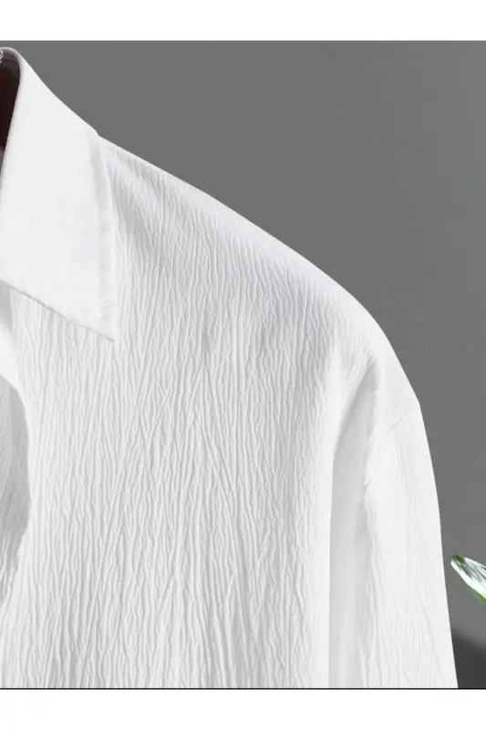Bürümcük Krinkıl Kumaş Yazlık Likralı Unisex Kadın Erkek Uzun Kol Gömlek Eşofman Takım-UZUN - 7