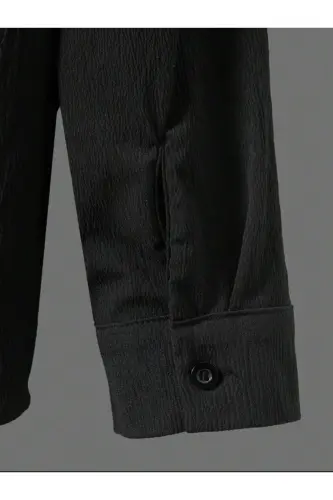 Bürümcük Krinkıl Kumaş Yazlık Likralı Unisex Kadın Erkek Uzun Kol Gömlek Eşofman Takım-UZUN - 4